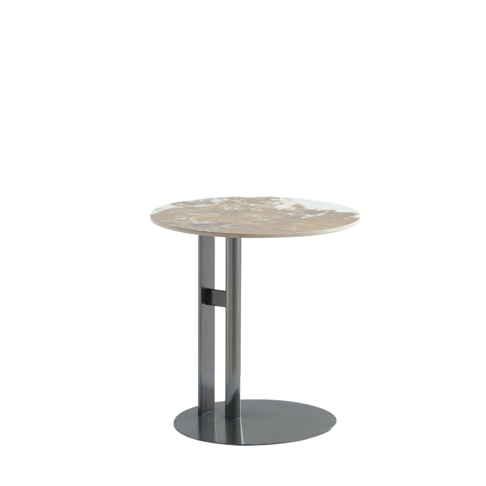 Alondra Sintered Stone Top End Table in Black