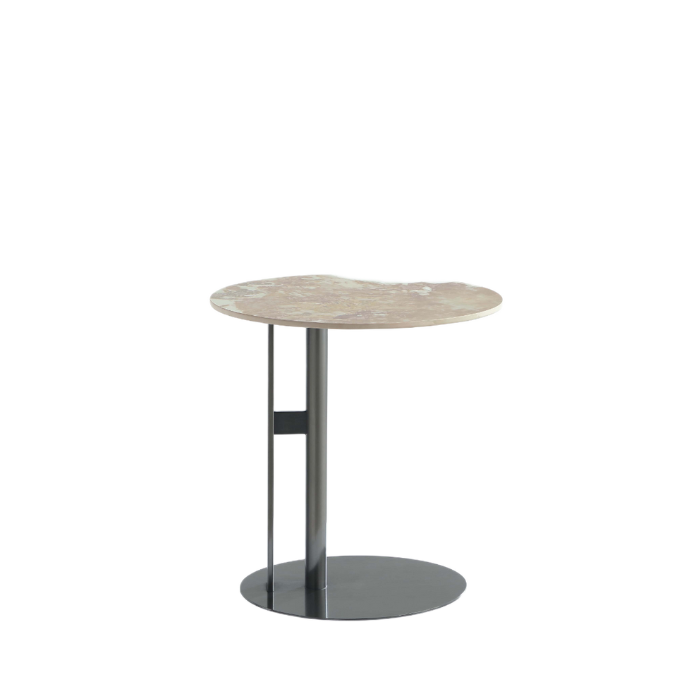 Alondra Sintered Stone Top End Table in Black