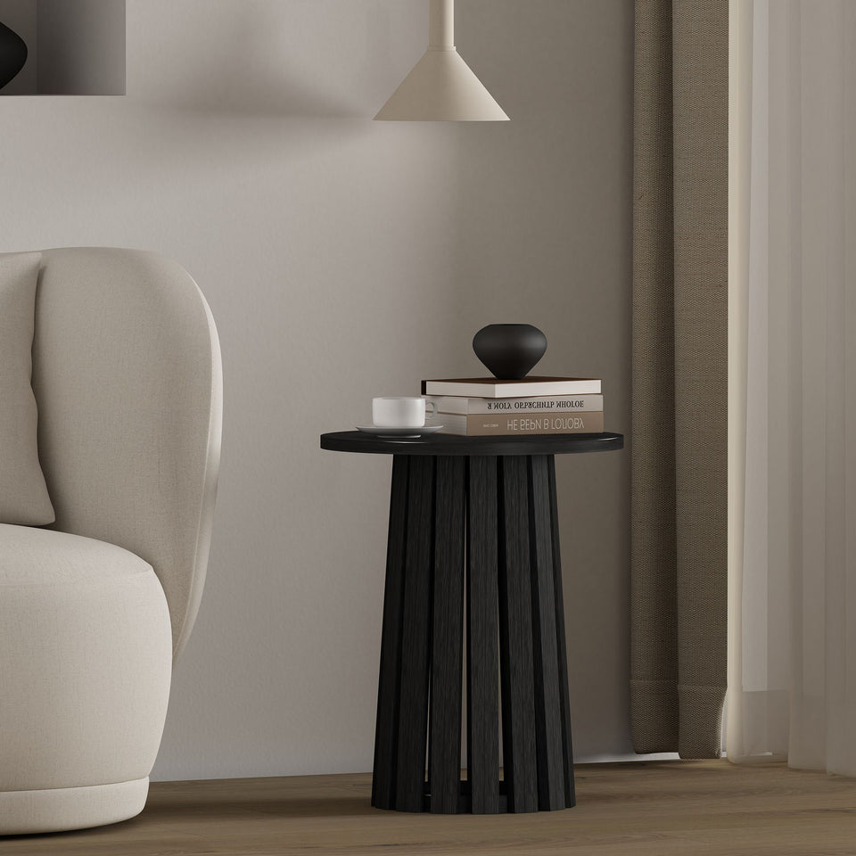 Layla End Table in Light Oak in Black