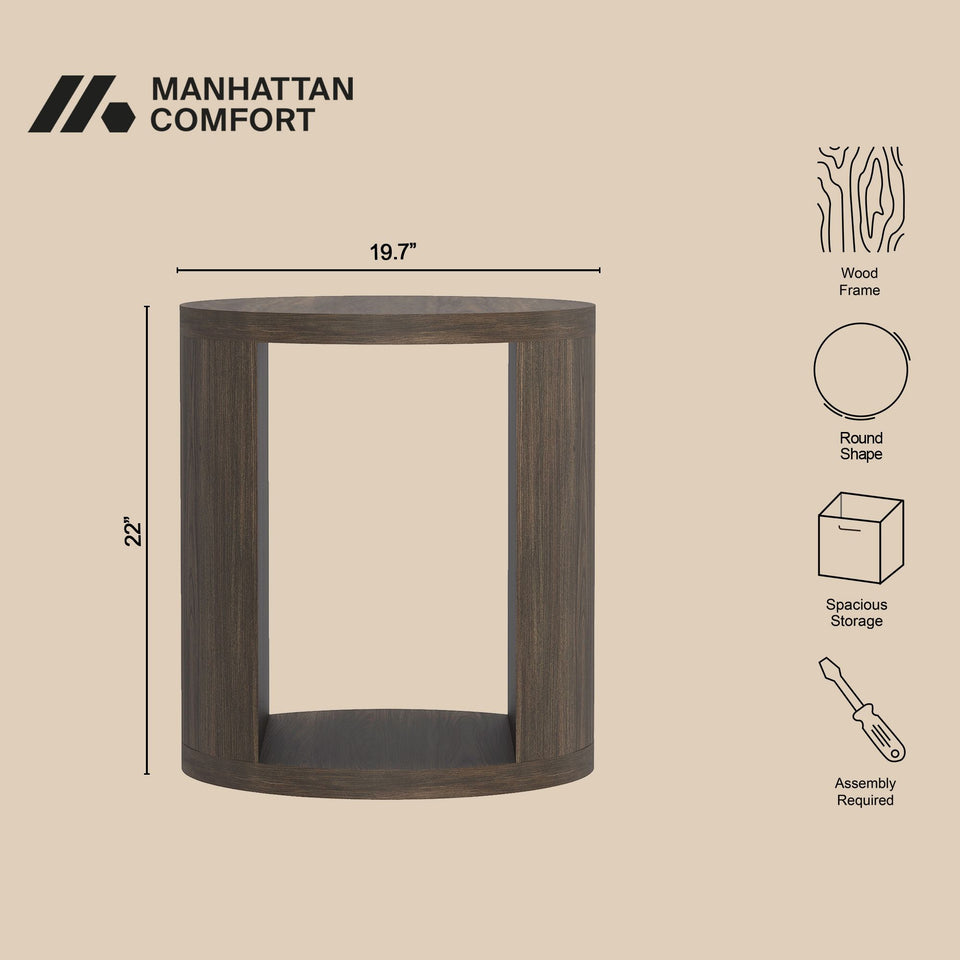 Alure 20" Round End Table in Walnut