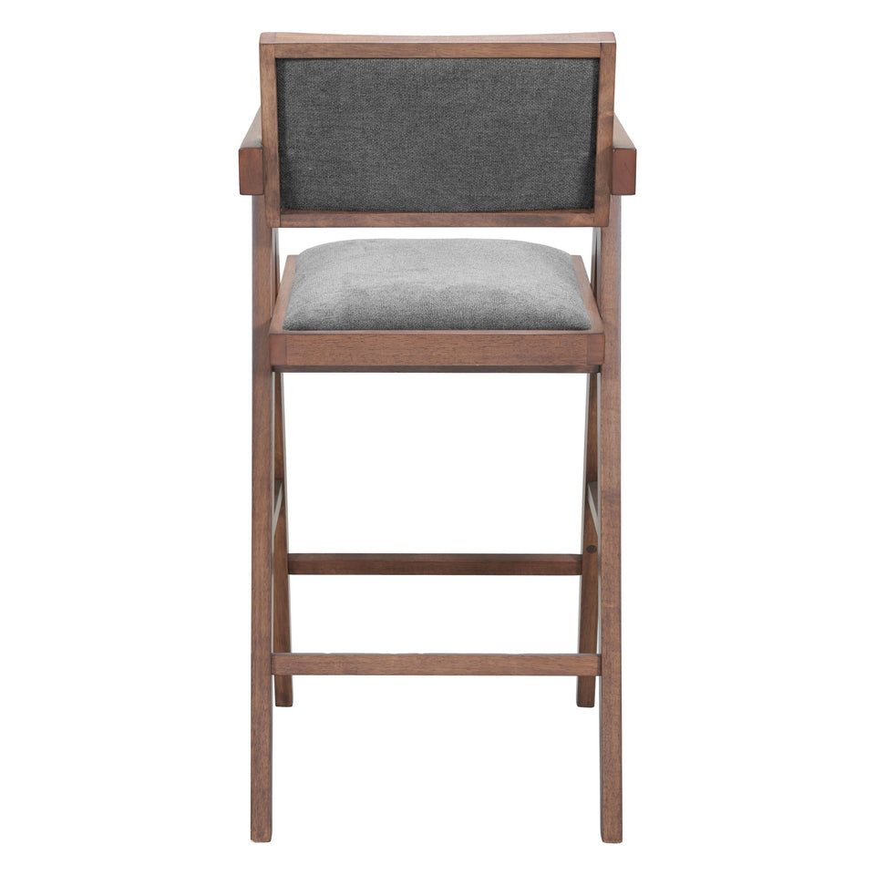 Delhi Barstool (Set of 2) Gray & Walnut