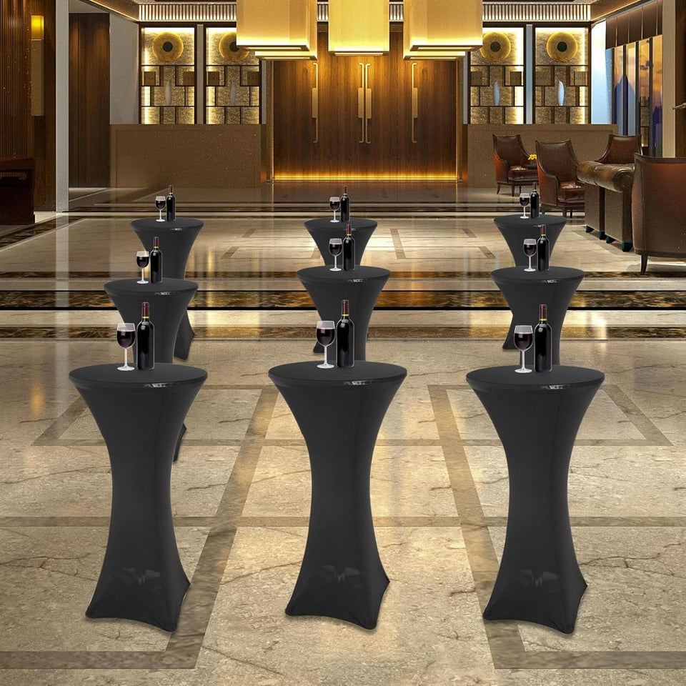 24 Inch Folding Pub Table With Black Height Adjustable