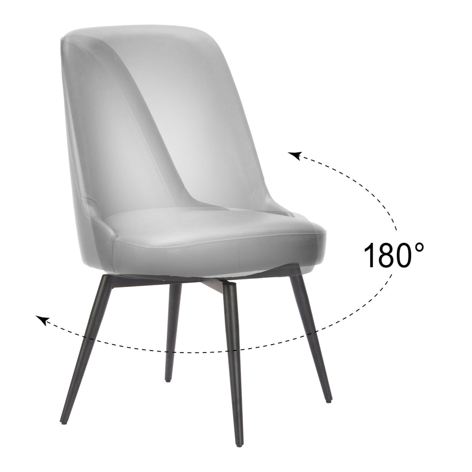 Keppel Swivel Dining Chair (Set of 2) Black