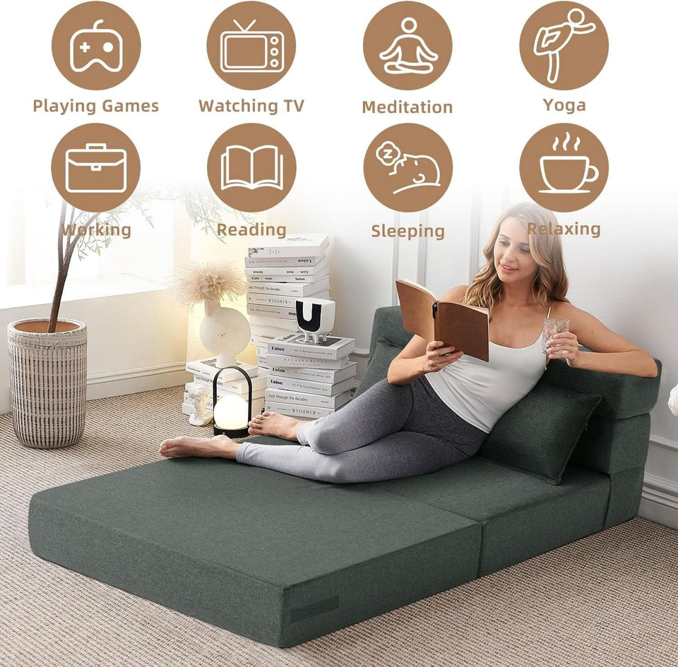 Dark Gray Standard Size Multifunctional Convertible Sofa