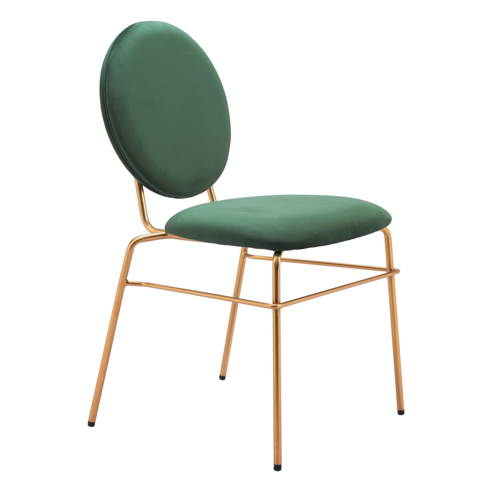 Odessa Dining Chair (Set of 2) Green & Gold