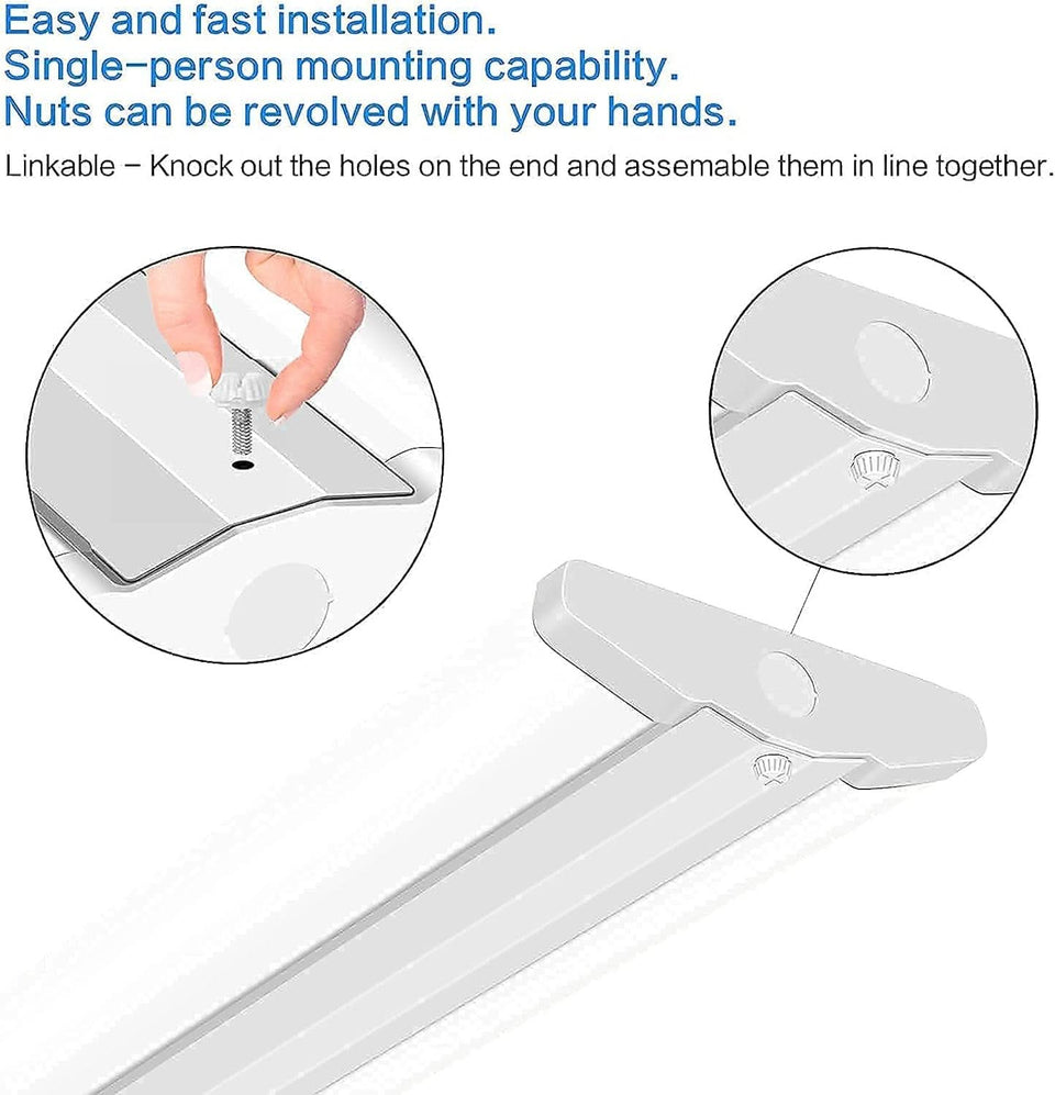 8Ft 110W Slim LED Shop Lights, 4-Pack, Energy Efficient