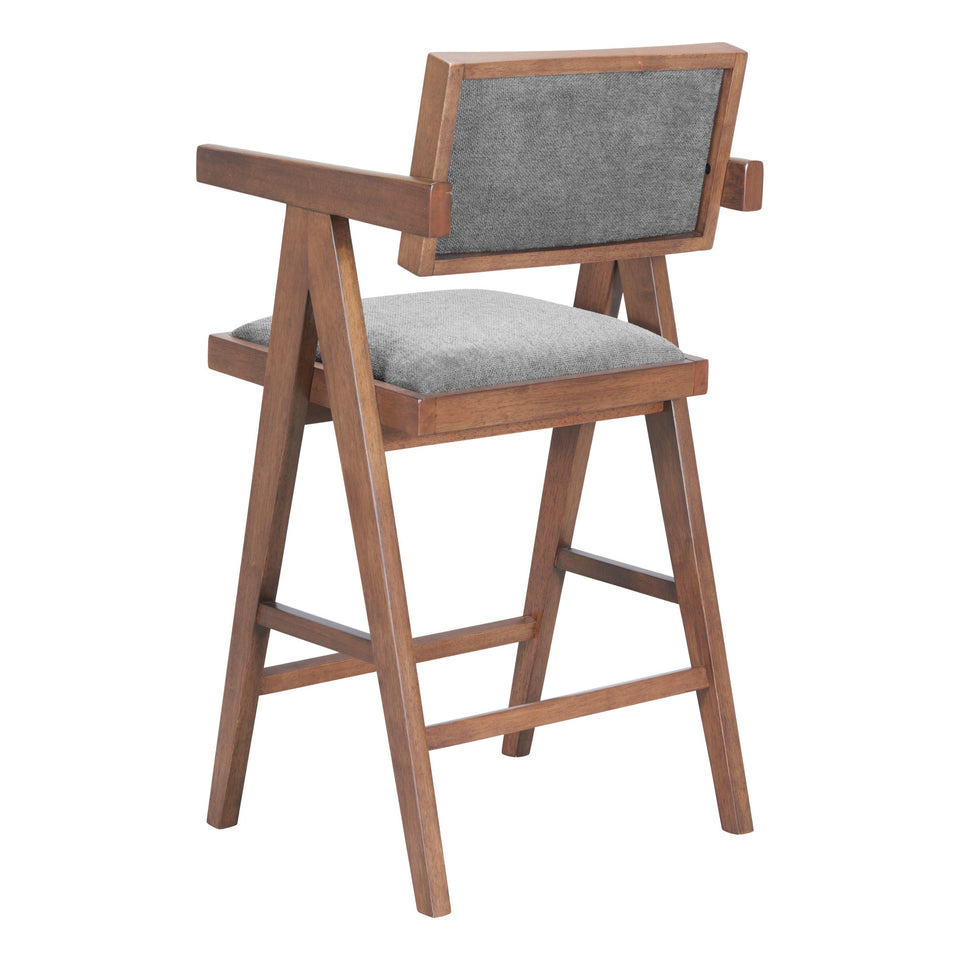 Delhi Counter Stool (Set of 2) Gray & Walnut