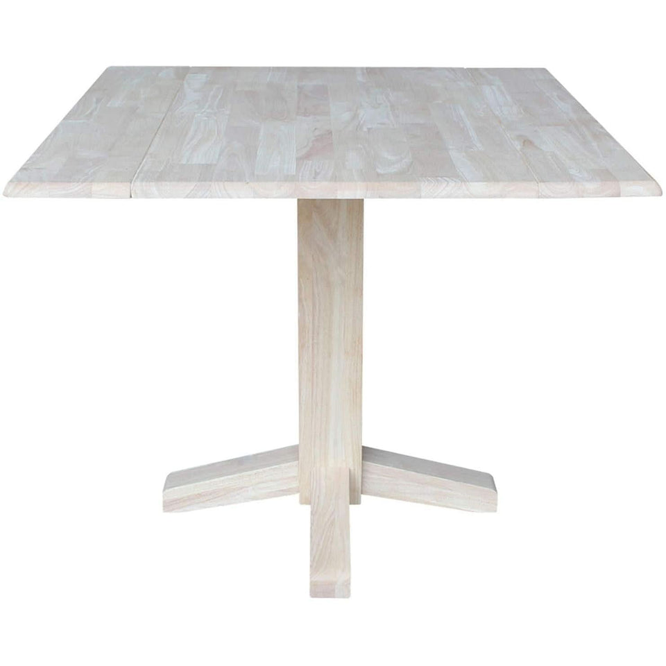 Square Dual Drop Leaf Dining Table With Butcher Block Top