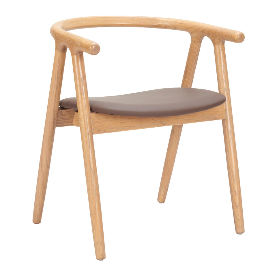 Peker Dining Chair (Set of 2) Brown & Natural