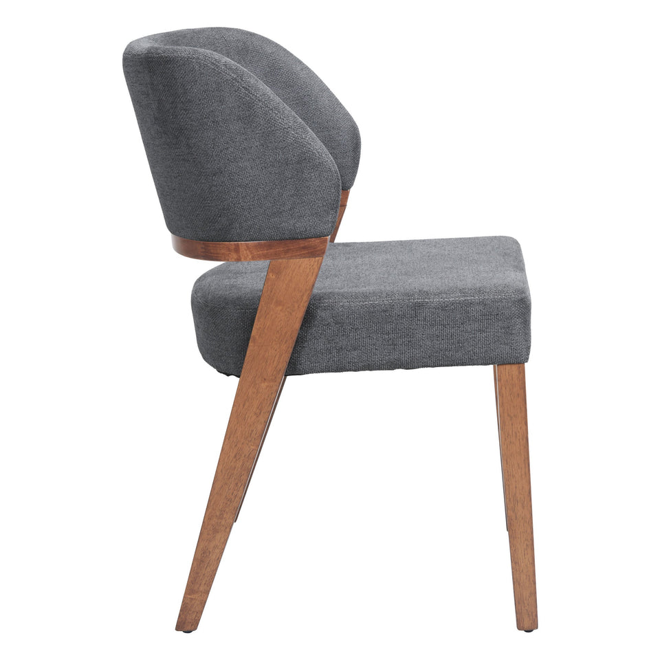 Sunobu Dining Chair (Set of 2) Azure Gray & Walnut