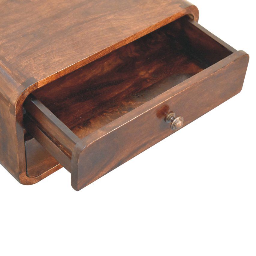 Curved Wall Mounted Bedside Nightstand