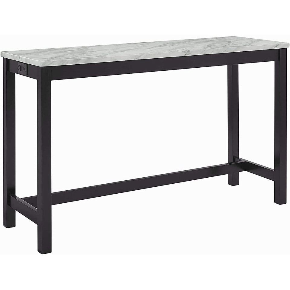 Blue Velvet Bar Table Set With 3 Stools Faux Marble Top