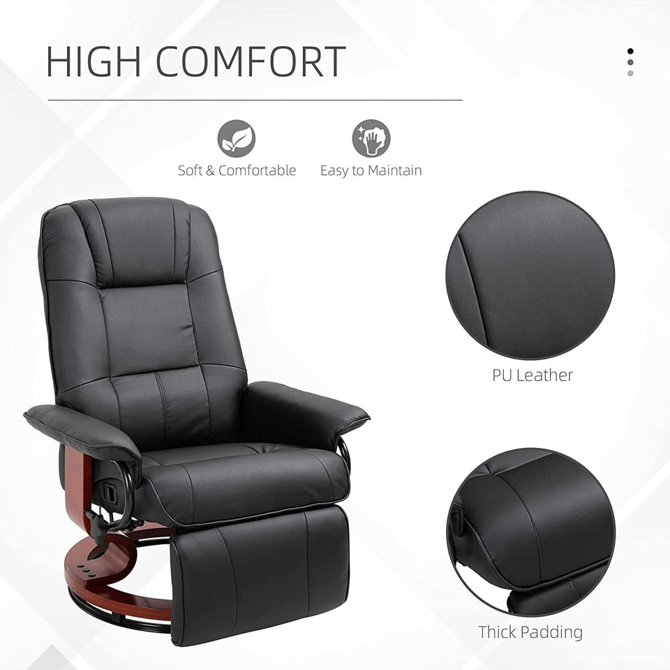 Manual Recliner Chair With Footrest And Swivel Base