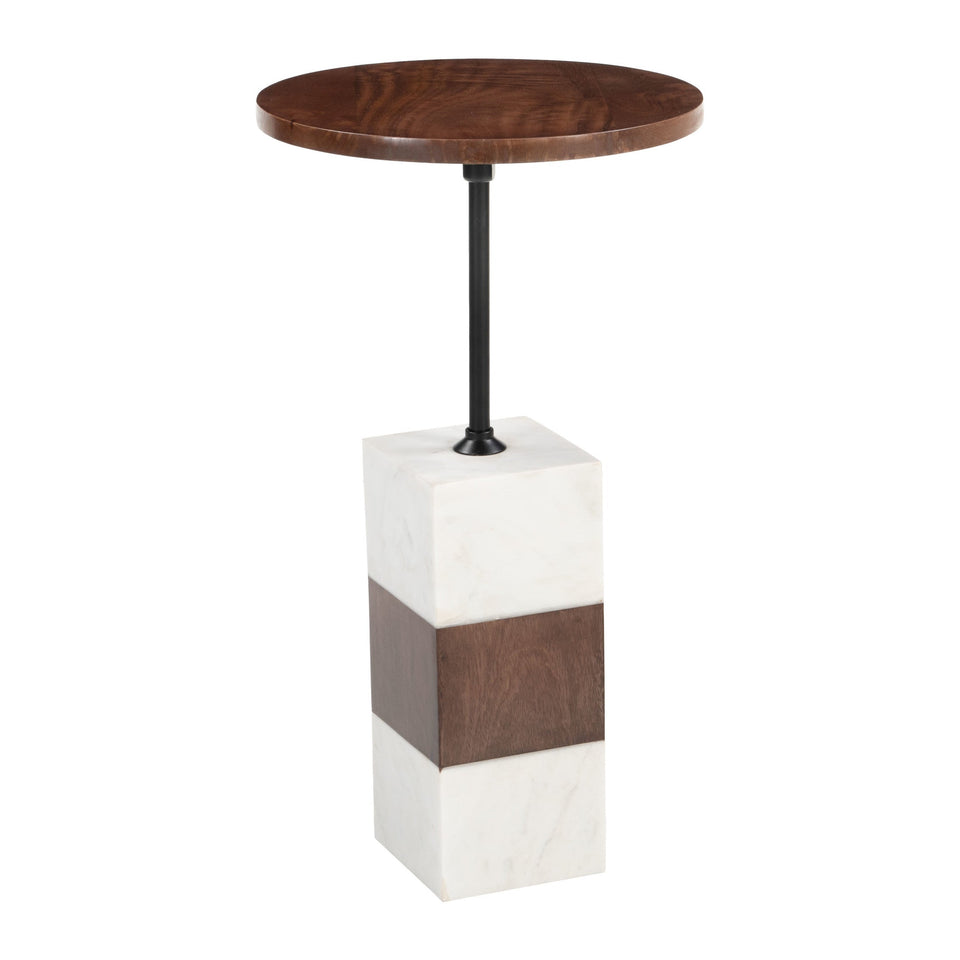 Stuk Side Table Brown & White