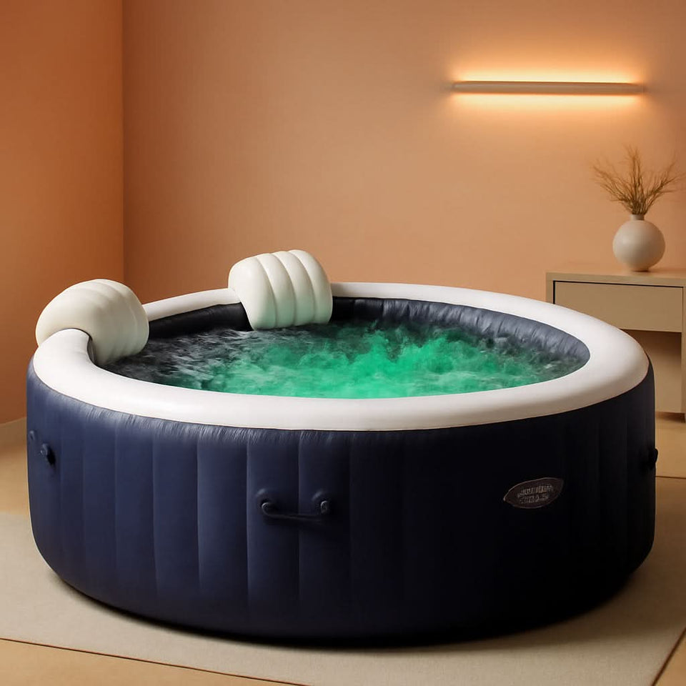 Purespa Bubble Massage Spa Set For Six With Contoured Headrests And Energy Efficient Spa Cover