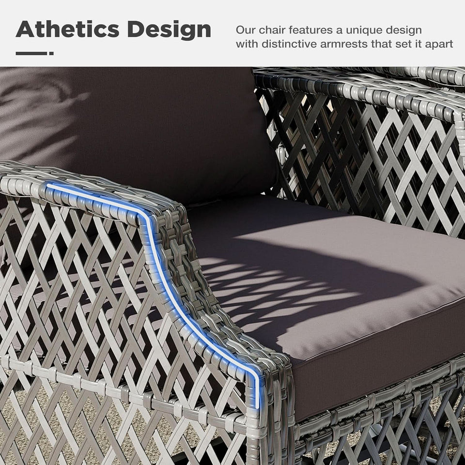 7 Piece Wicker Patio Furniture Set with Storage Coffee Table