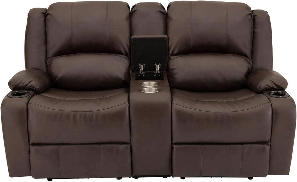 Powered Wall Hugger RV Recliner Sofa Loveseat 67In Chestnut