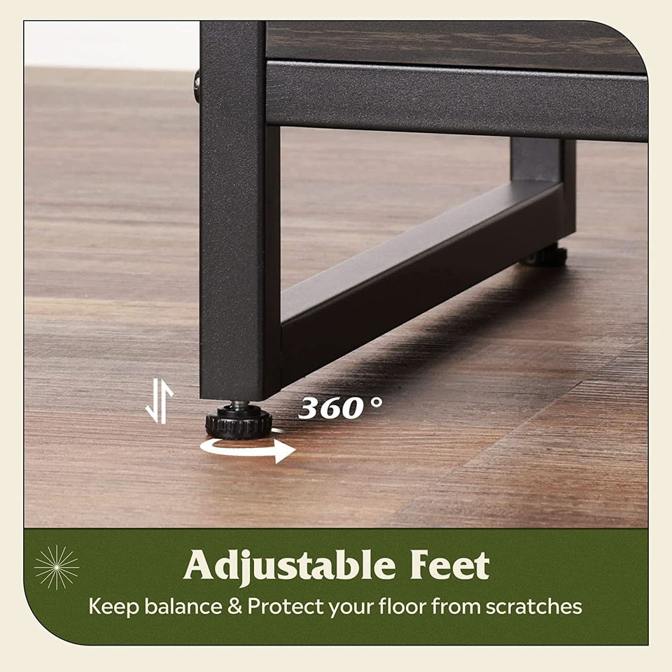 55 Inch TV Stand With Storage Console Industrial Farmhouse