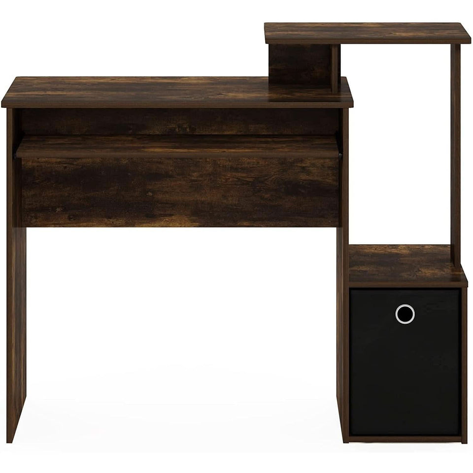 Amber Pine Black Econ Writing Desk With Keyboard Tray