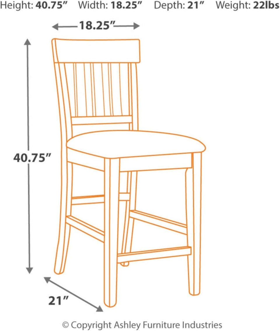 Haddigan 24 Inch Dark Brown Upholstered Bar Stool Set Of 2