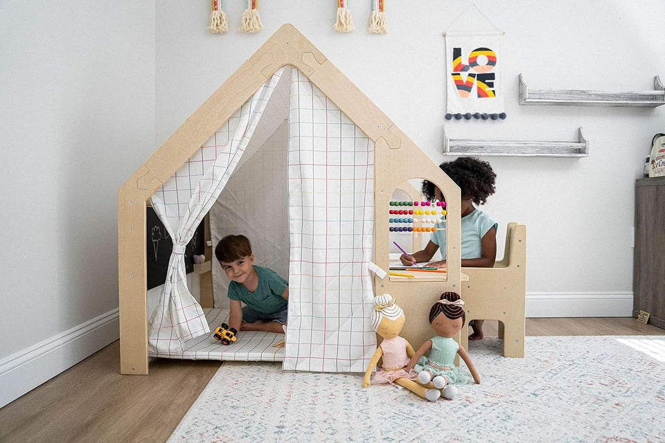 Montessori Style Indoor Playhouse Desk Chair Chalkboard