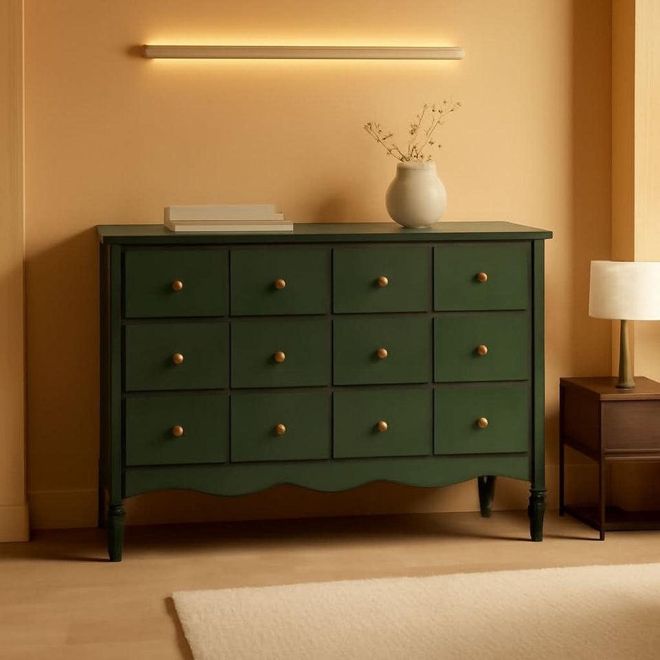 Liberty Forest Green Six Drawer Dresser With Knobs