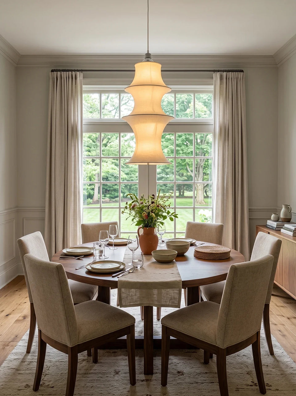 Fabric Long Strip Pendant light