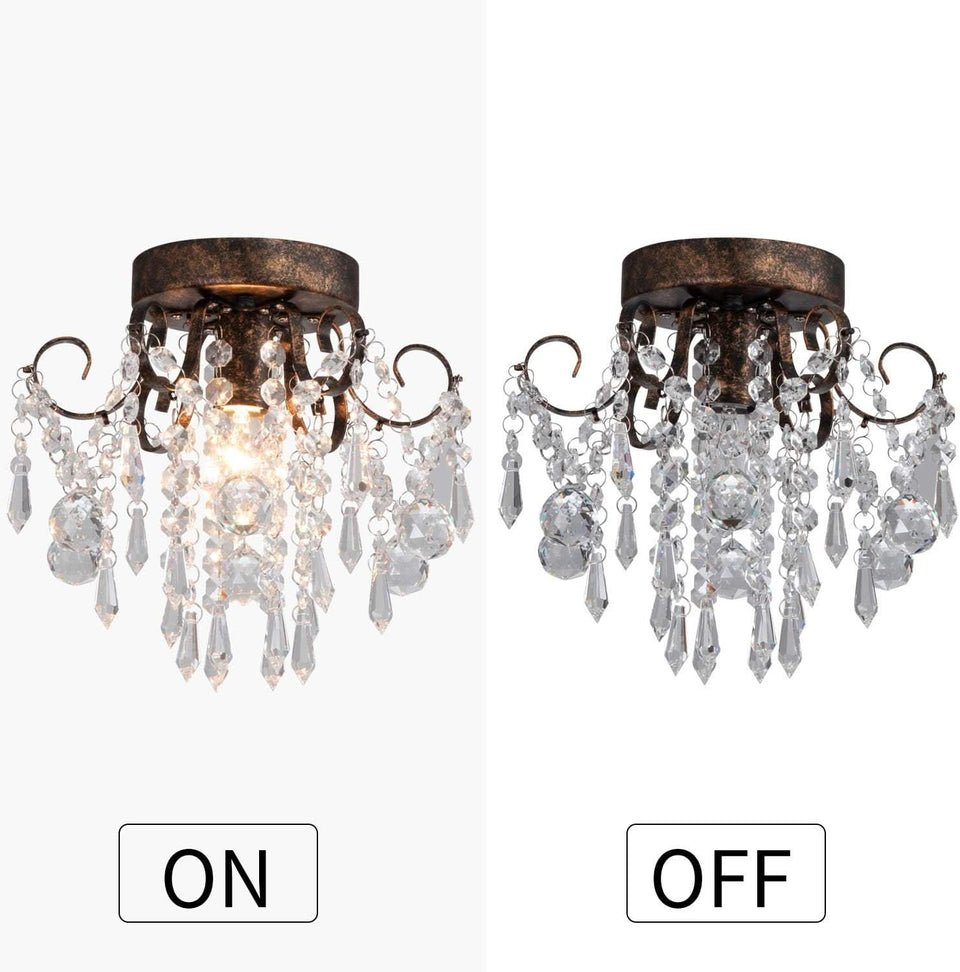 Small Black Flush Mount Ceiling Light Fixture 1 Light