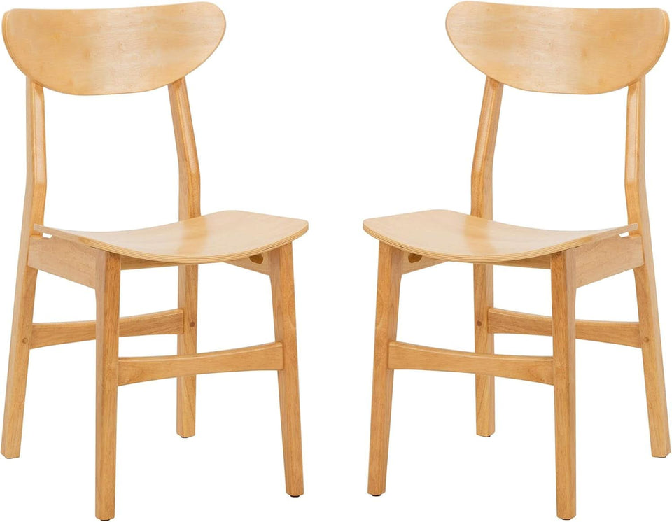 Dining Chairs Set Natural Wood Mid Century Retro 2 Chairs