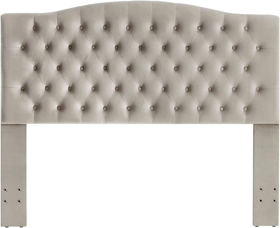 Elegant Velvet Tufted Queen Headboard for Ultimate Comfort