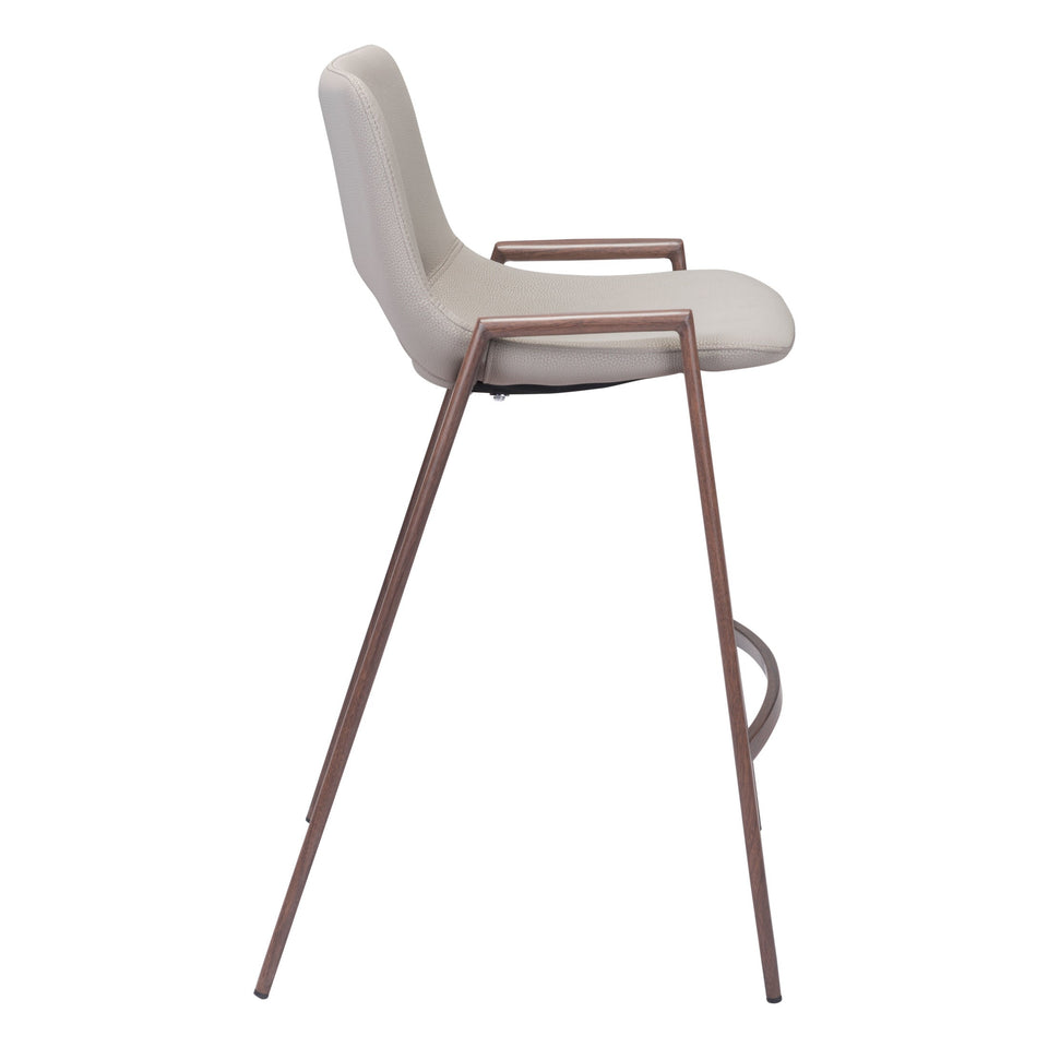 Desi Counter Stool (Set of 2) Beige & Walnut
