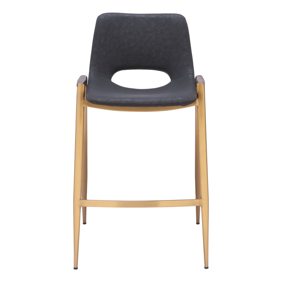 Desi Counter Stool (Set of 2) Black & Gold