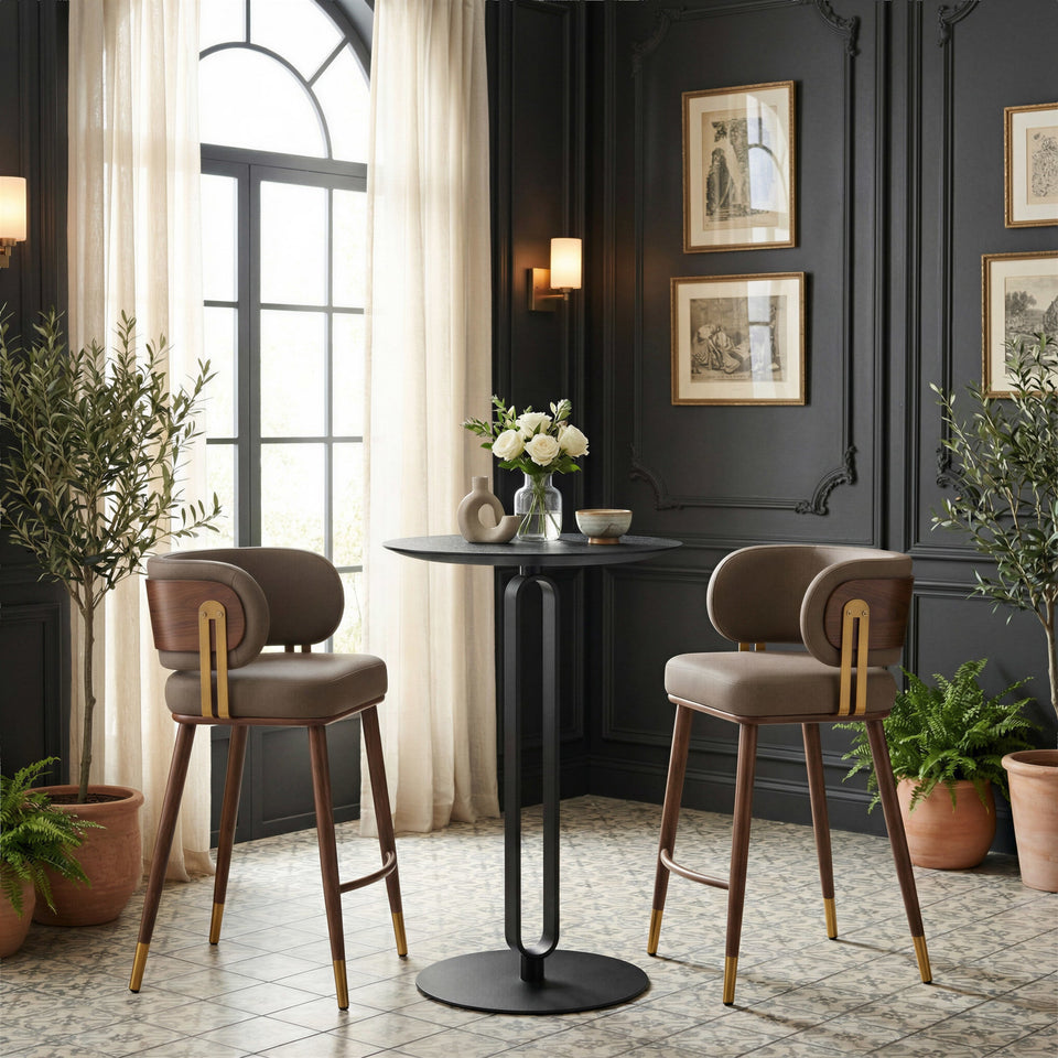 Brew Counter Stool Brown & Walnut