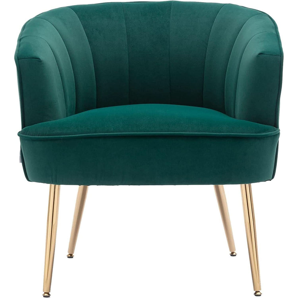 Green Velvet Accent Chair With Gold Legs For Living Room Furniture