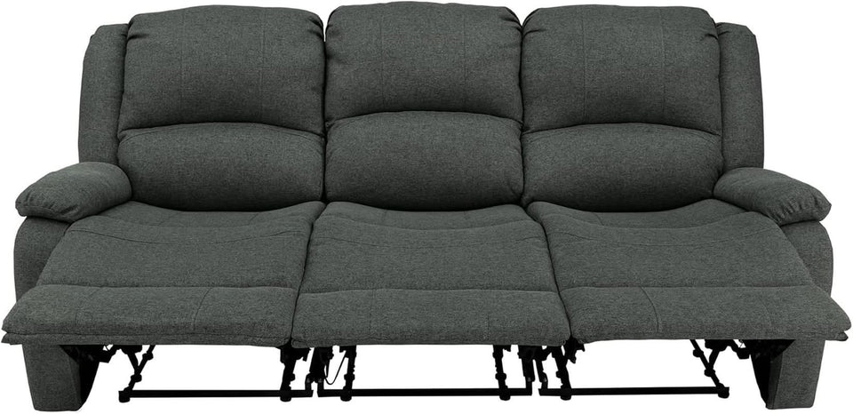 80-Inch RV Triple Recliner Sofa With Convertible Console