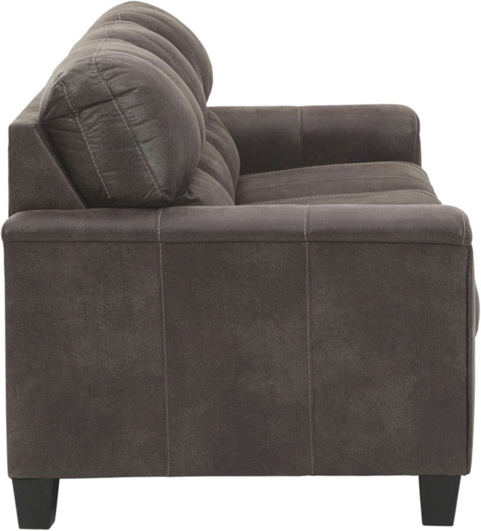 Queen Faux Leather Contemporary Sleeper Couch Gray