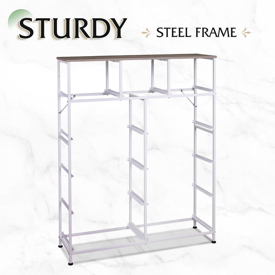 Tall Fabric Dresser Storage Tower 11 Drawer Greige Bedroom
