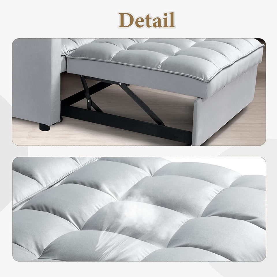 Velvet Sleeper Sofa With Hidden Table For Small Spaces
