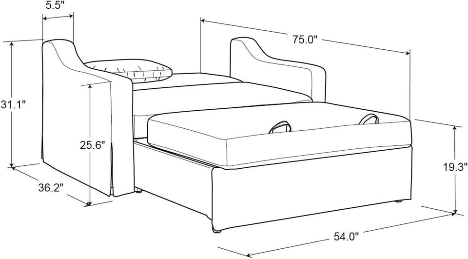 Full Size Slipcovered Convertible Sleeper Sofa Comfortably