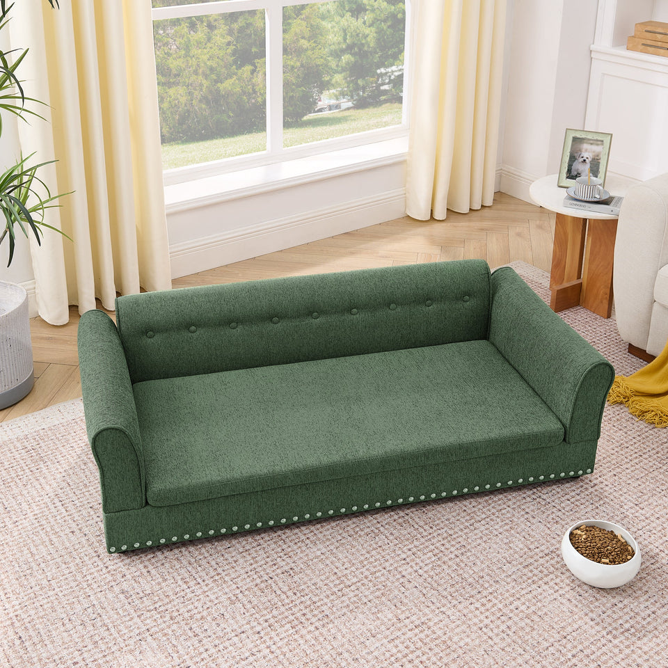 Oversized Pet Sofa with Elegant Modern Design – Olive Green, Beige, Dark Blue