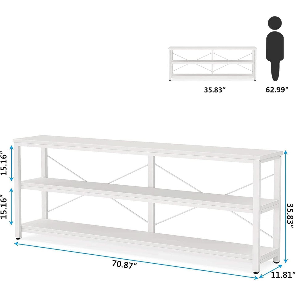 70.8 Inch Long Industrial TV Console With 3 Shelves