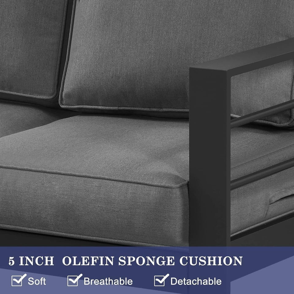 Aluminum Loveseat Sofa for All-Weather Outdoor Relaxation