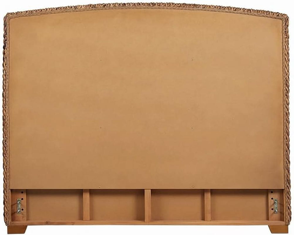 Hand Woven Banana Leaf Queen Size Headboard Amber