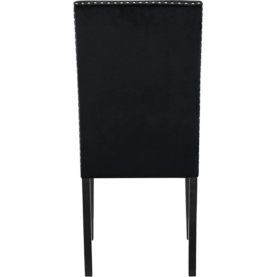 64 Inch Dining Table With Faux Marble Top And Black Base