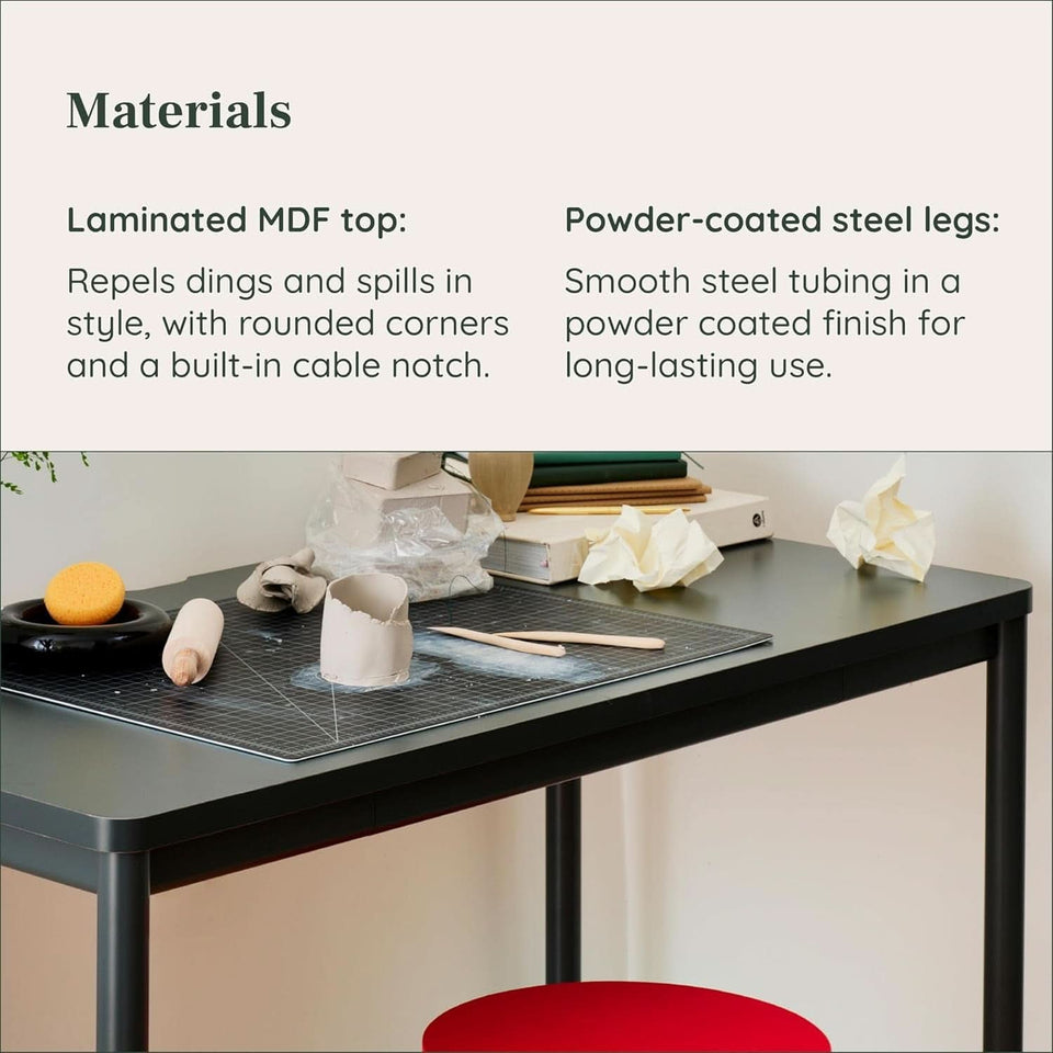 Functional Home Office Desk with Rounded Corners and Cable Notch