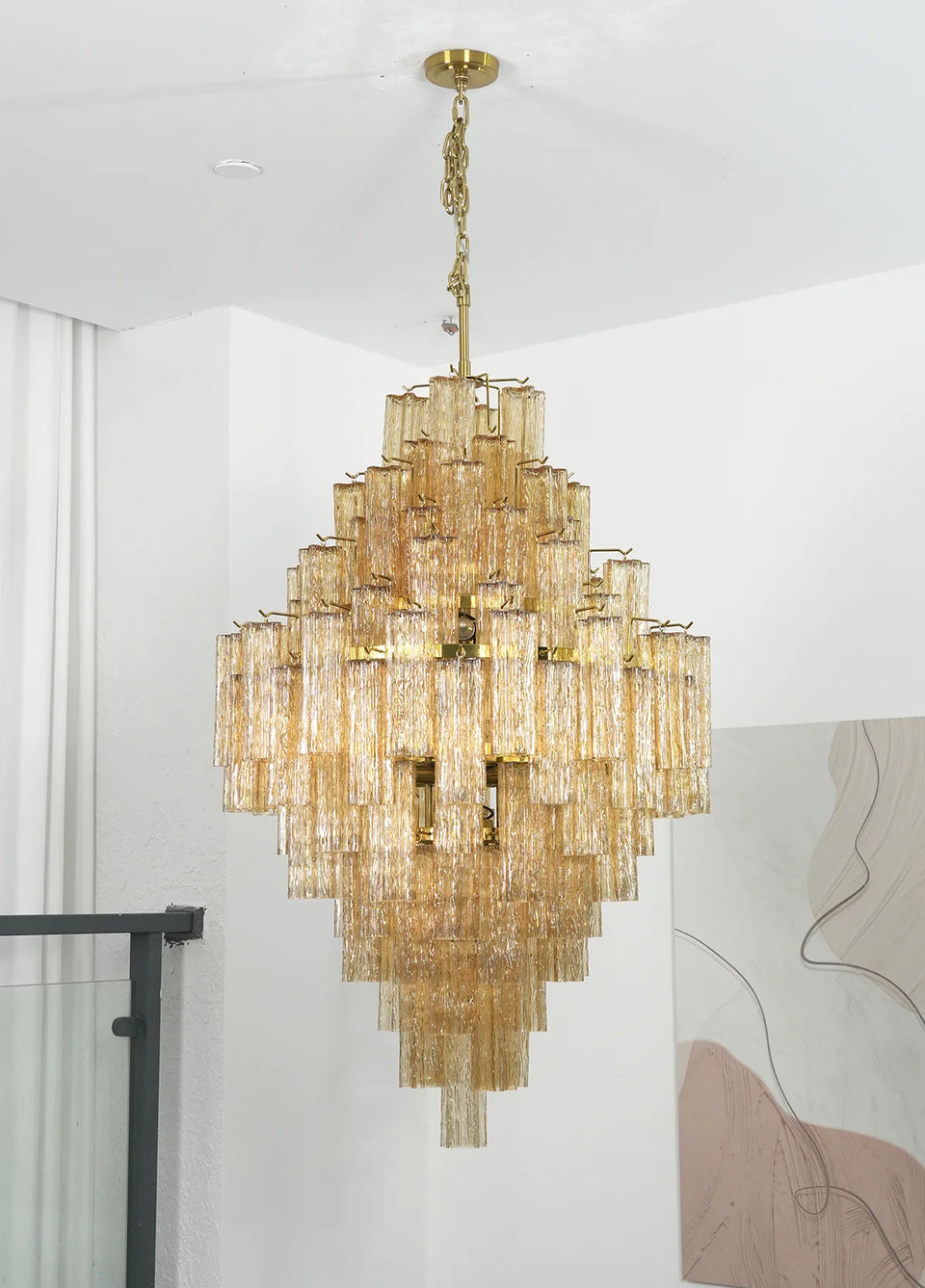 Amber + Gold glass chandelier - additional view 12