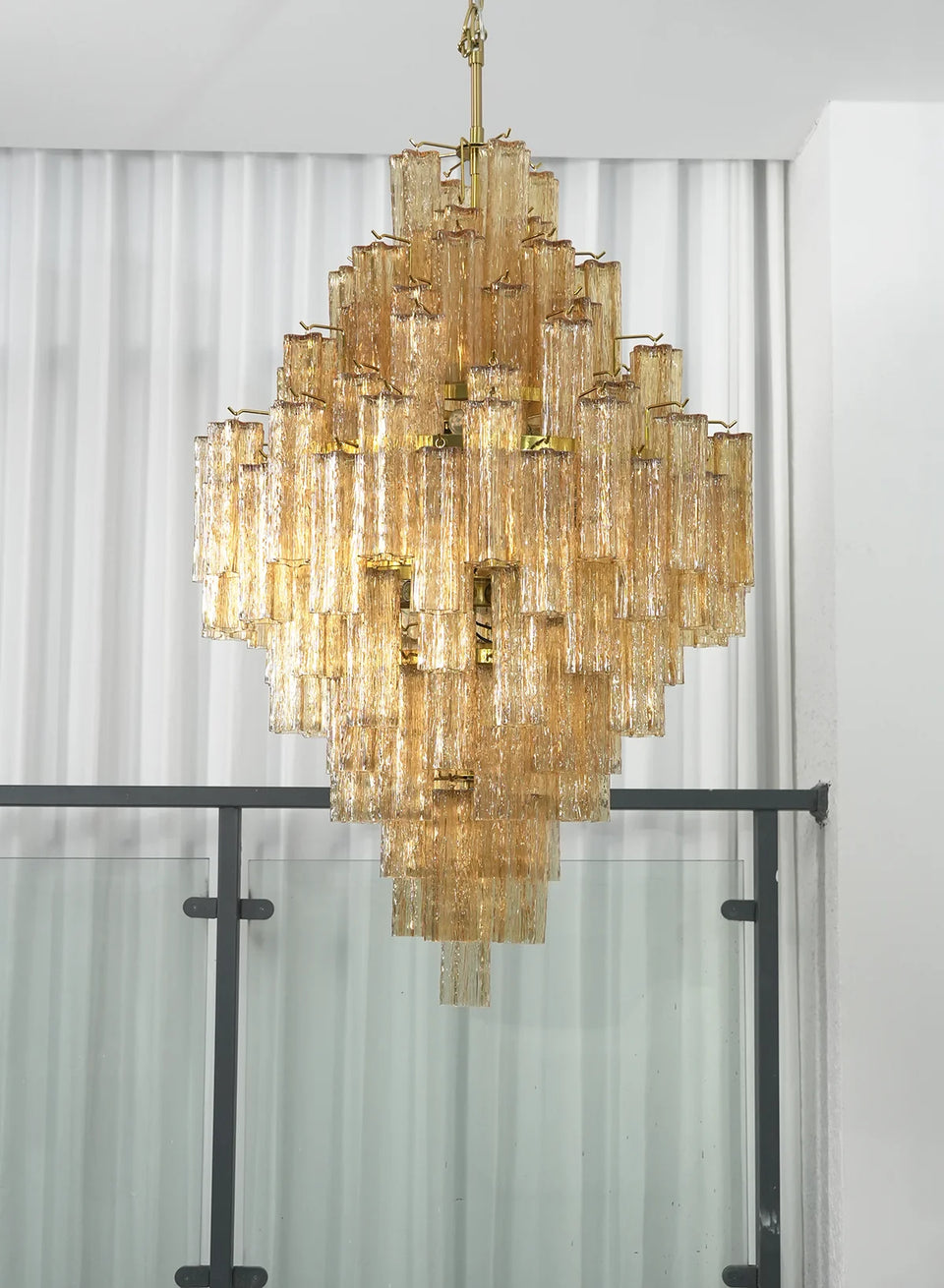 Amber + Gold glass chandelier - additional view 16