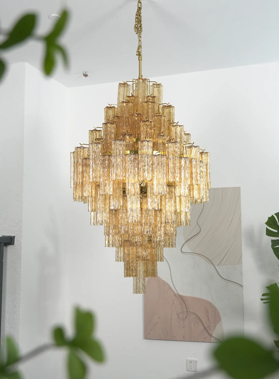Amber + Gold glass chandelier - additional view 15