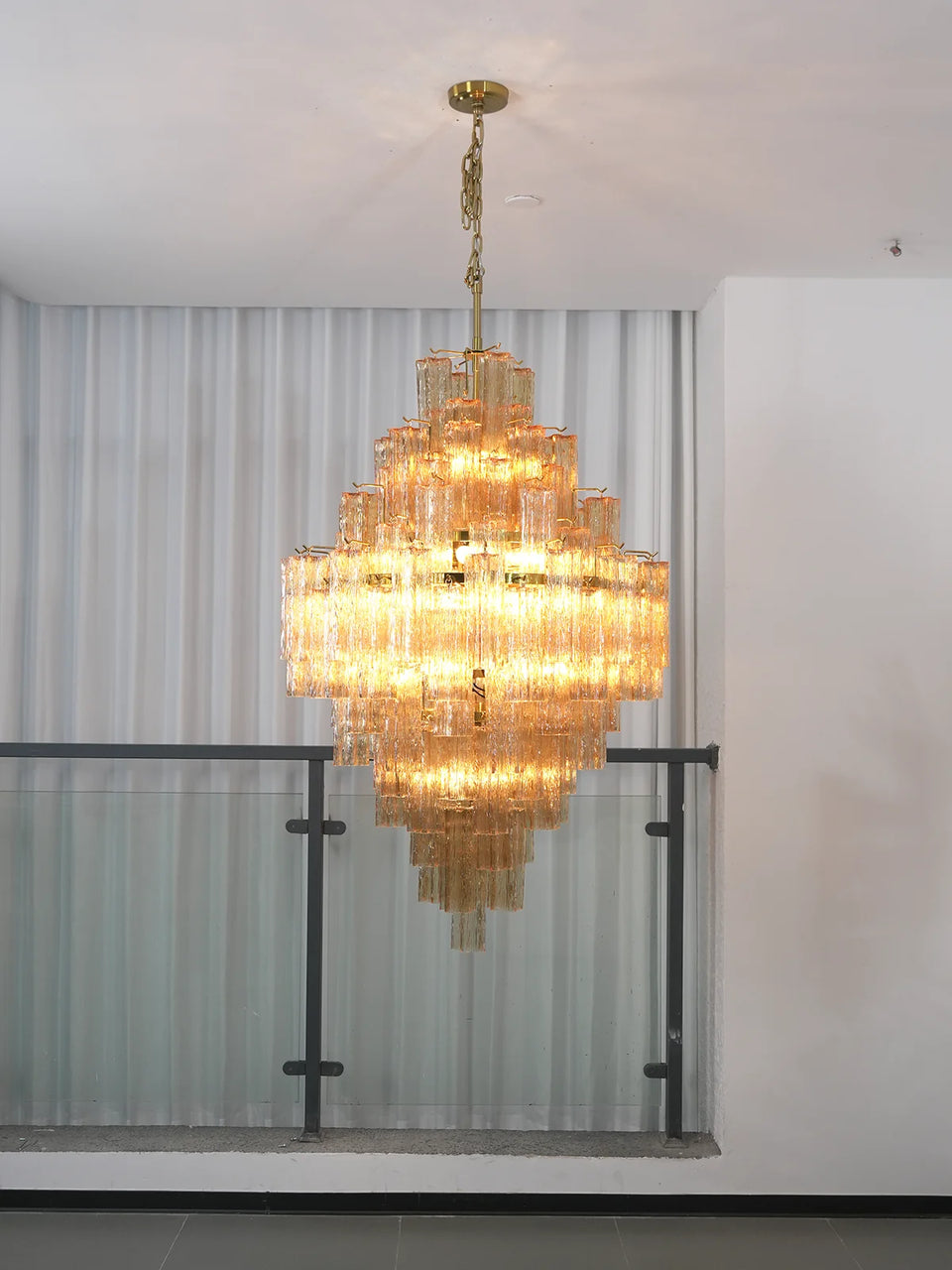 Amber + Gold glass chandelier - additional view 17