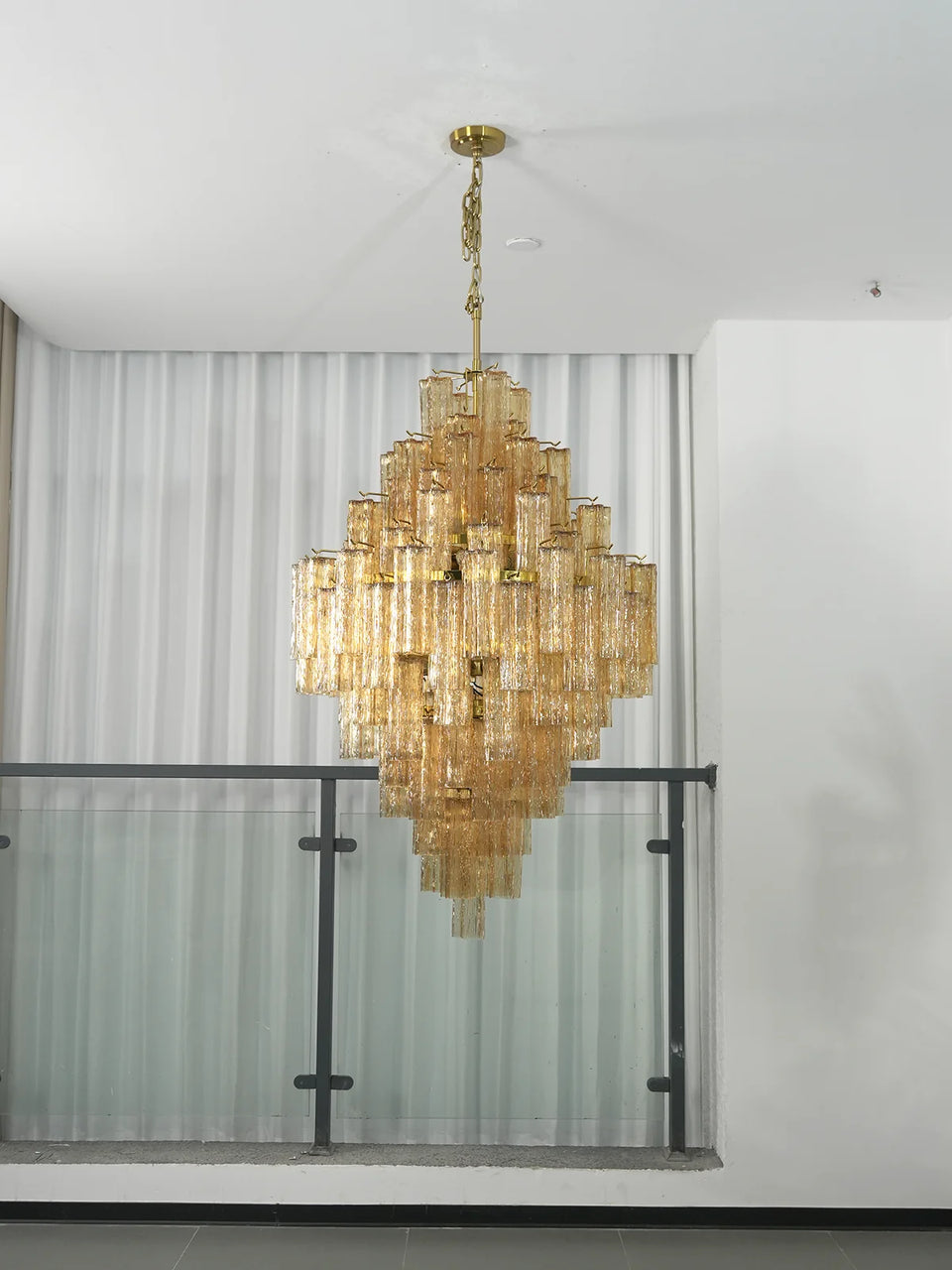 Amber + Gold glass chandelier - additional view 18